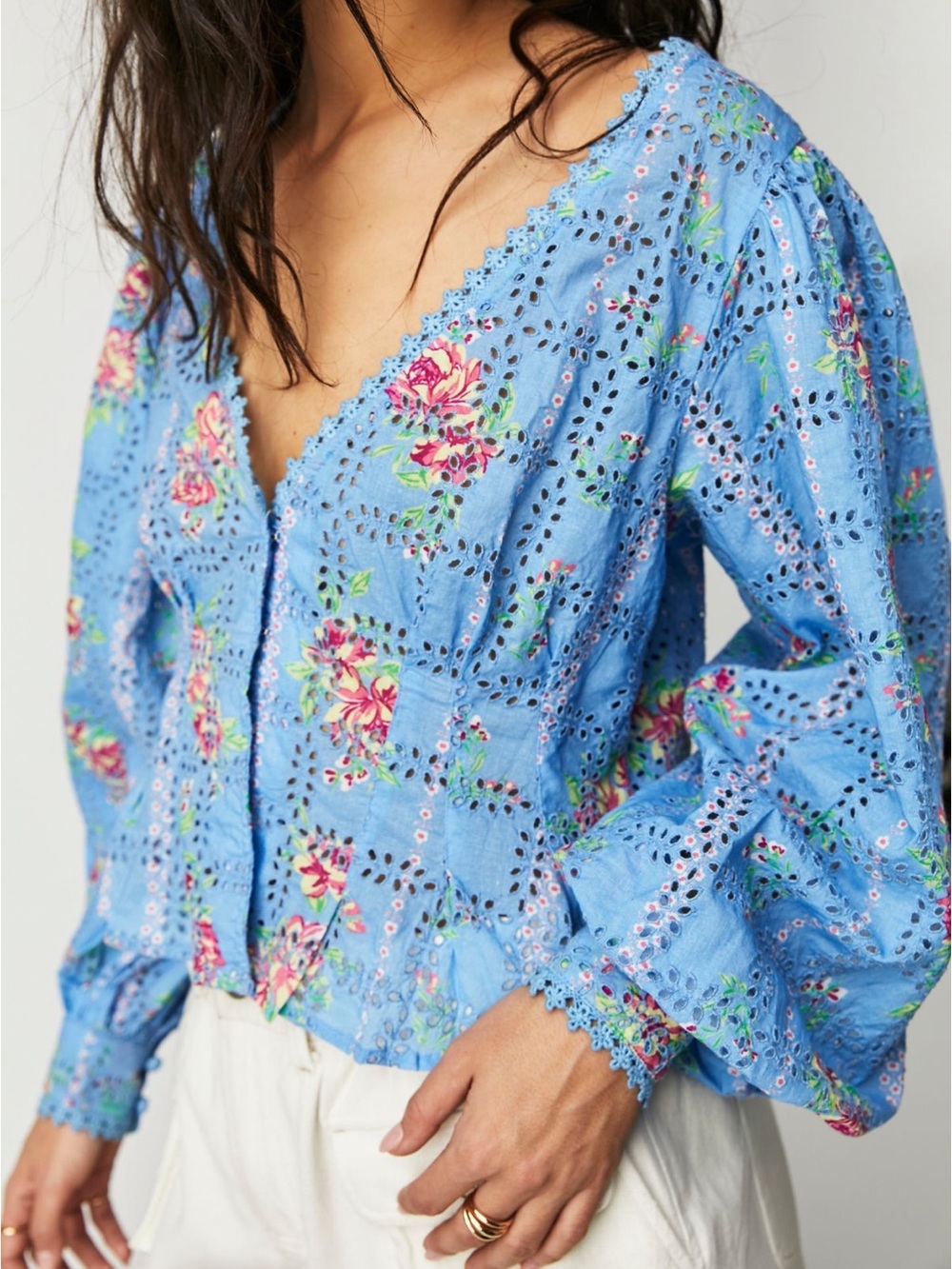 Free people// Blossom Eyelet Top
